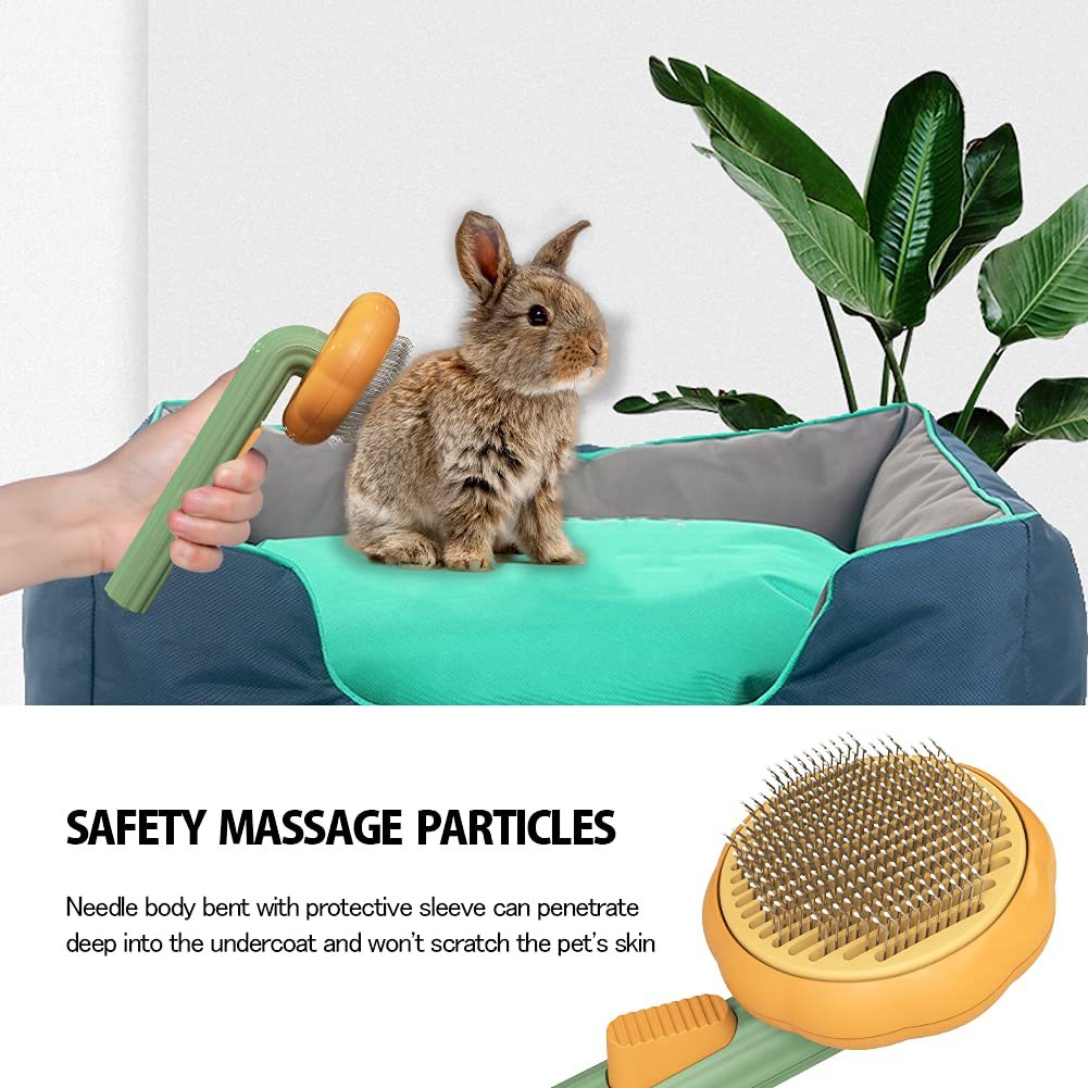 Pet Pumpkin Brush, Pet Grooming Self Cleaning Slicker